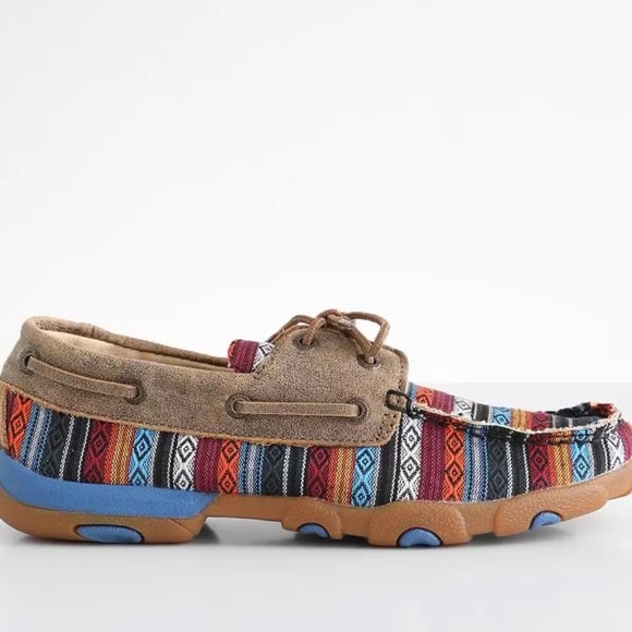 Twisted X Women's Boat Shoe Driving Canvas Moccasins - Picture 2 of 4